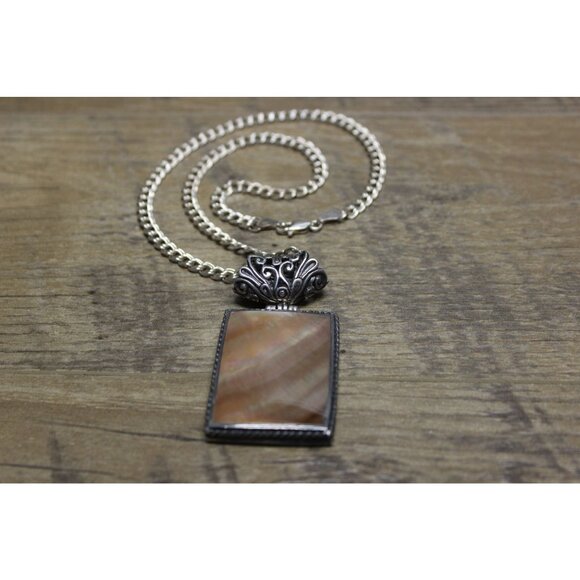 ExEx Claudia Agudelo Pendant Necklace Sterling Abalone Mother of Pearl Jewelry‎ - Picture 2 of 15